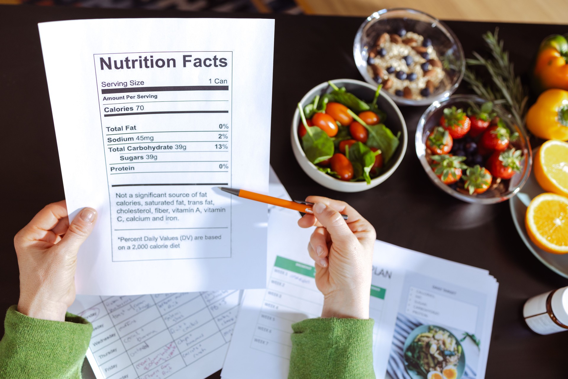 Reading nutrition facts